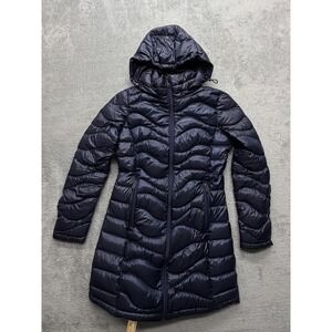 Andrew Marc Coat Womens‎ XS Blue Packable Lightweight Premium Down Hooded
